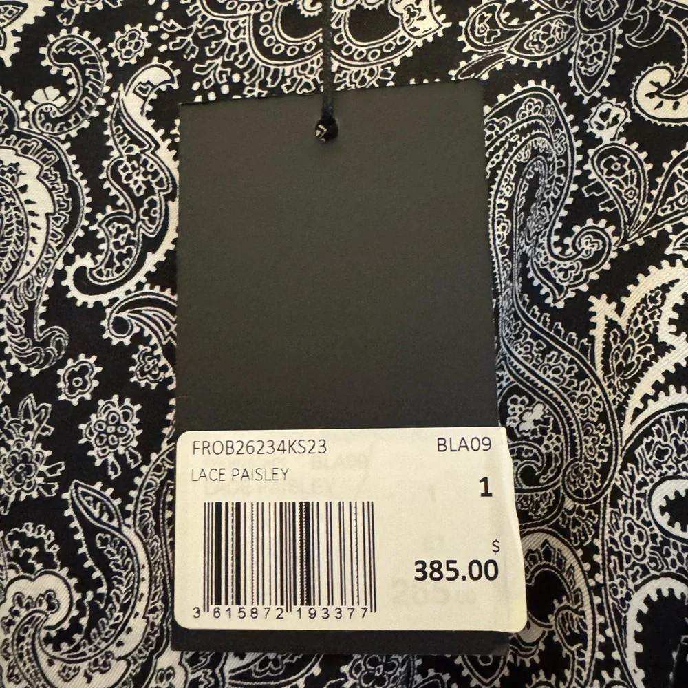 NWT The Kooples Blue and White Paisley Mini Dress - Picture 3 of 5